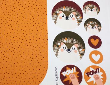 Preview: Tierbeutel Igel by Käselotti Panel ca. 80cm 